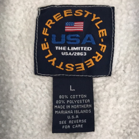 The Limited Freestyle USA Flag Sweatshirt Size L - Picture 5 of 5